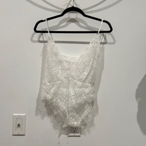 White lace bodysuit